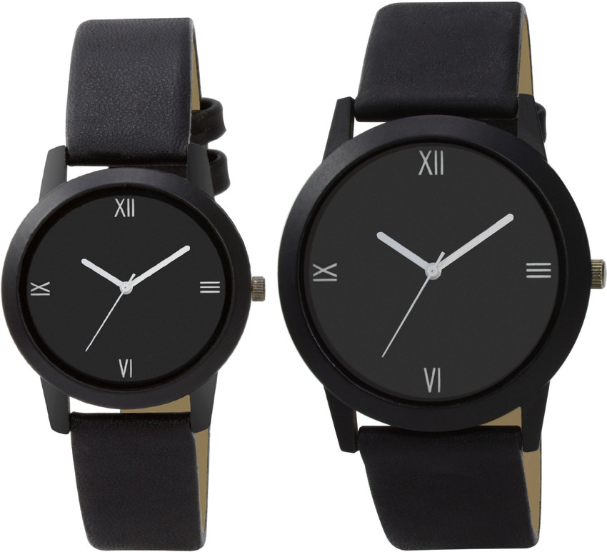 BORICHA Black Couple Watches Analog Watch For Couple Buy