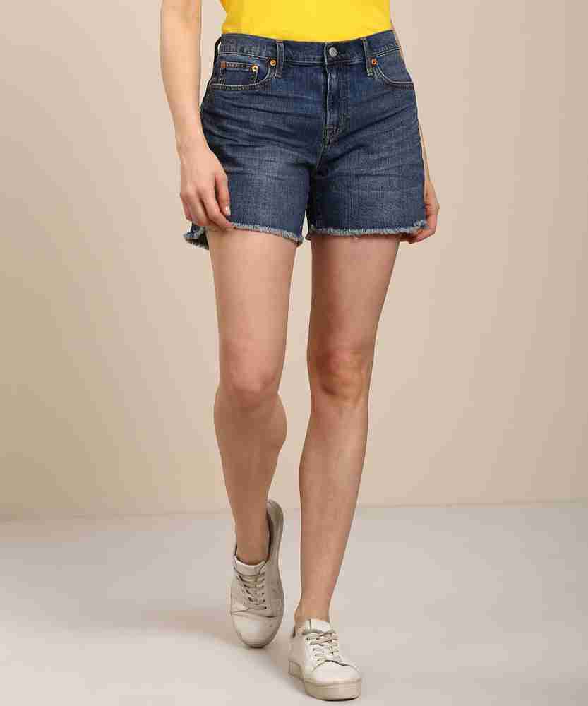 Buy GAP Solid Women Blue Denim Shorts Online at Best Prices in