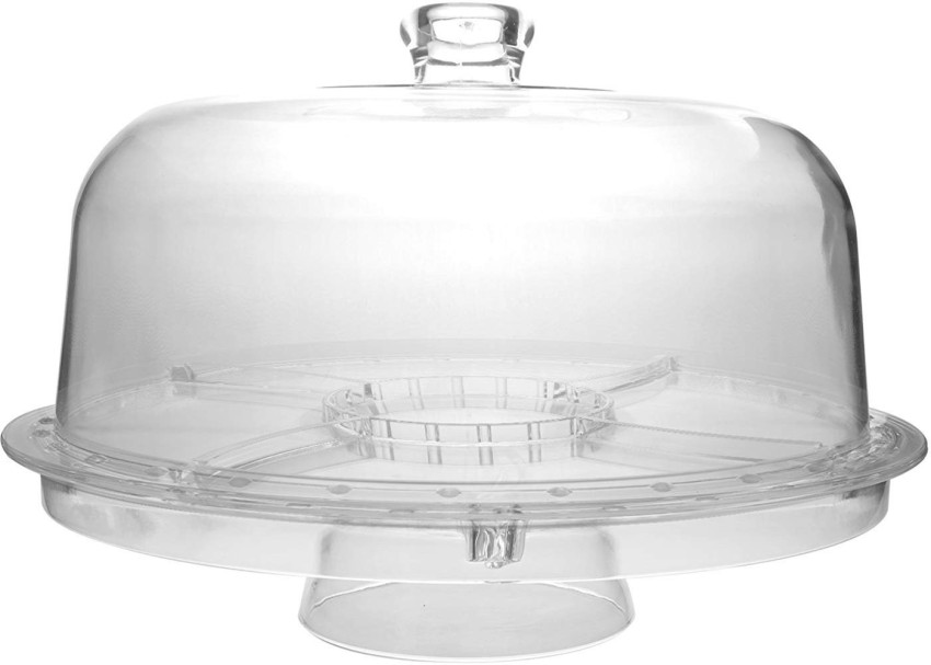 Ribbed Glass Cake Plate w/ Dome Cover | Mary's Dollhouse Miniature  Accessories