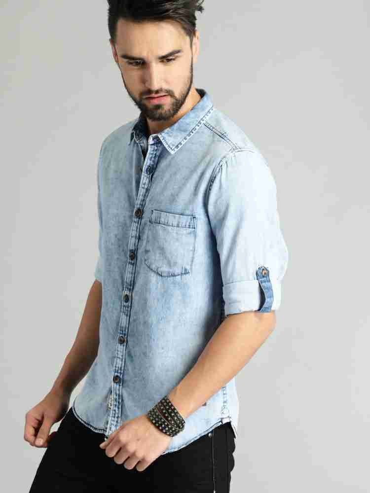 Roadster Men Washed Casual Grey Shirt