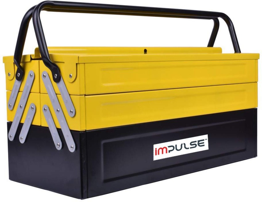 IMPULSE High Grade Metal Tool Box for Tools/Tool Kit Box for Home and  Garage/Tool Box Without Tools-5 Compartment(Yellow & Black) Powder Coated  Tool
