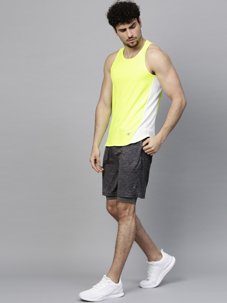 Buy HRX By Hrithik Roshan Men Fluorescent Green Running Sleeveless T Shirt  - Tshirts for Men 7231695