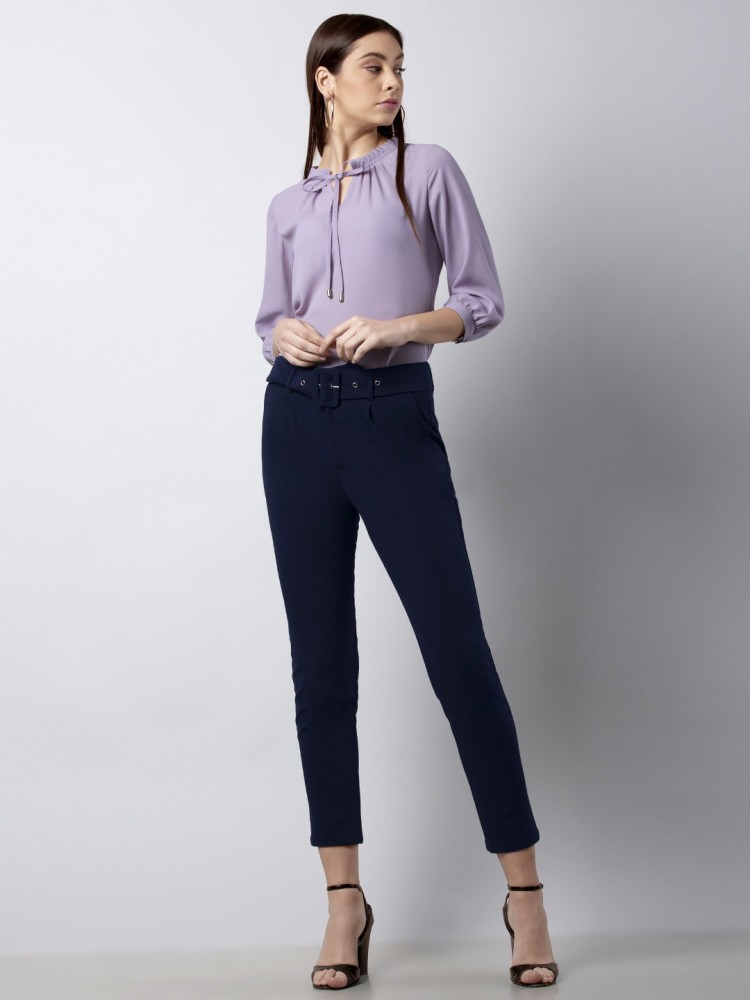 Buy Navy Blue Tops for Women by FABALLEY Online