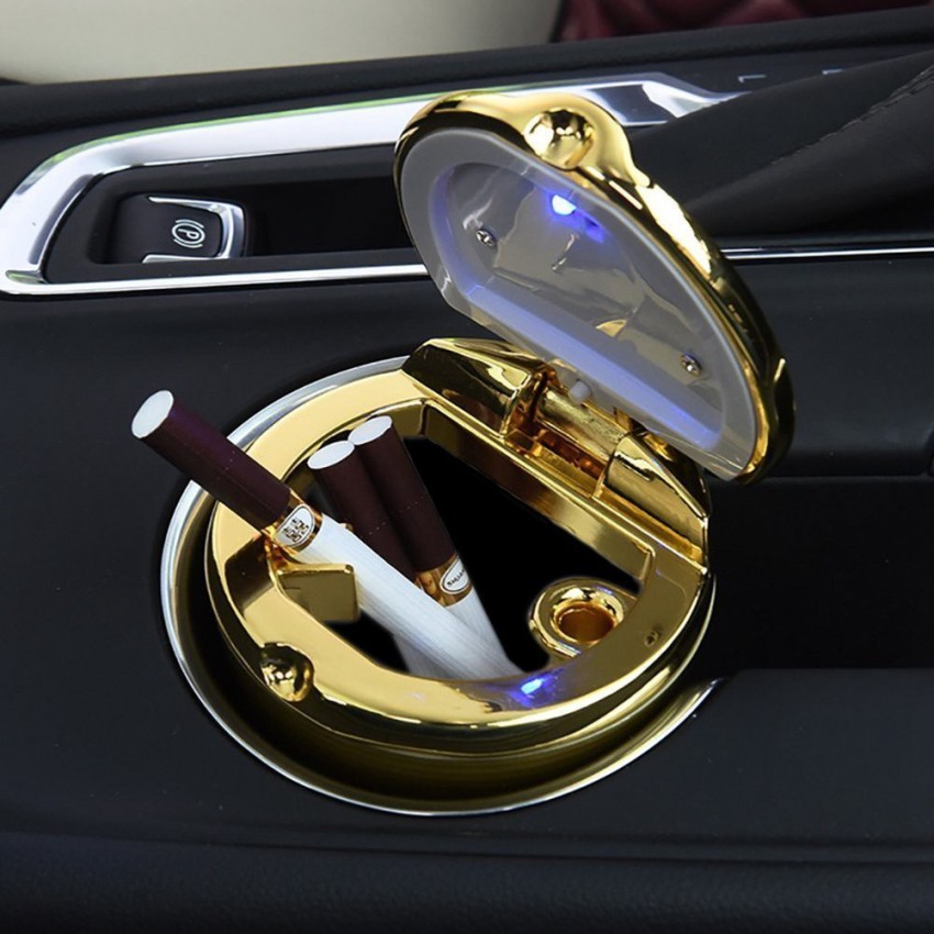 Buy Car Ashtray, Portable Ashtray for Car, Mini Car Trash Can, Detachable  Stainless Steel Smokeless Ash Tray with Lid and LED Blue Light Online at  Low Prices in India - .in