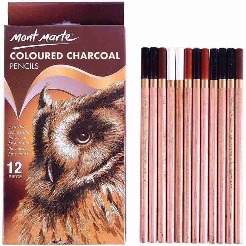 Mont Marte Colored Charcoal Round Shaped Color Pencils 