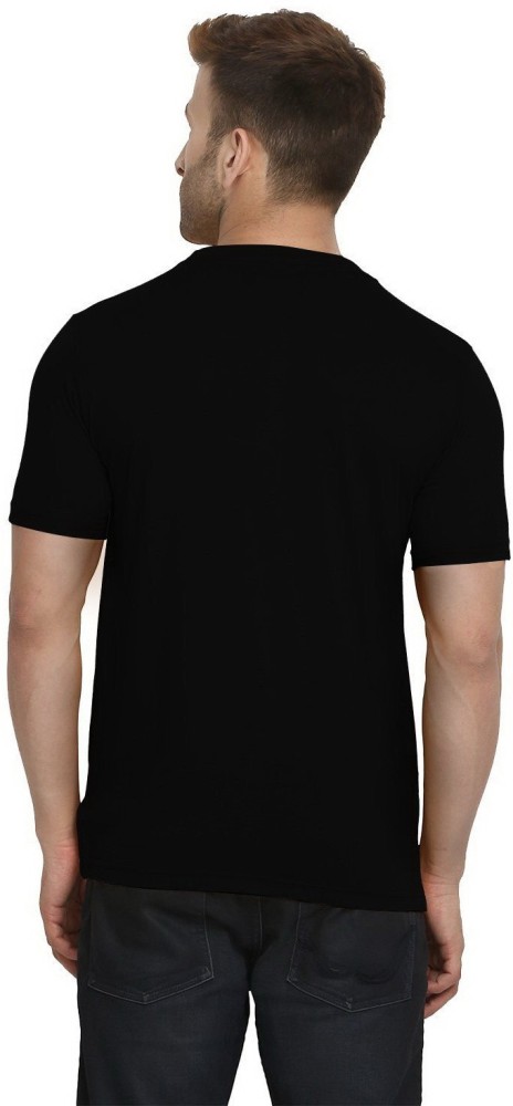 Tap in Solid Men Round Neck Black T-Shirt - Buy Tap in Solid Men