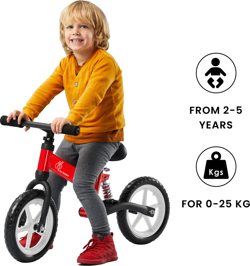 R for Rabbit Trainer Balance Bike for 2 5 Year Old Toddlers Red
