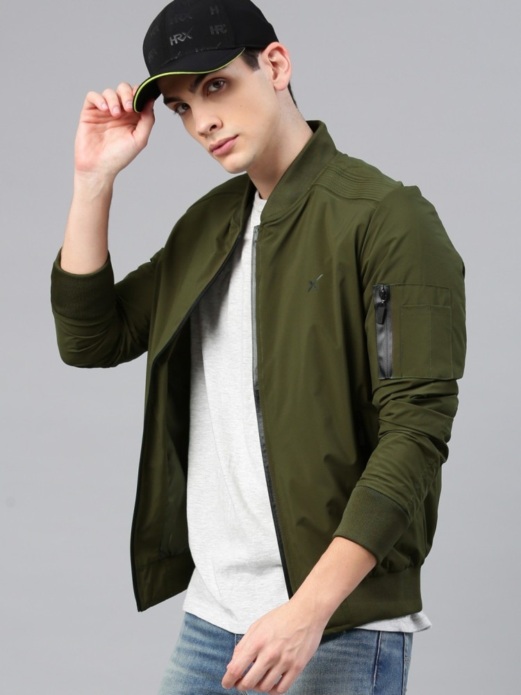 Olive green bomber jacket with hood sale