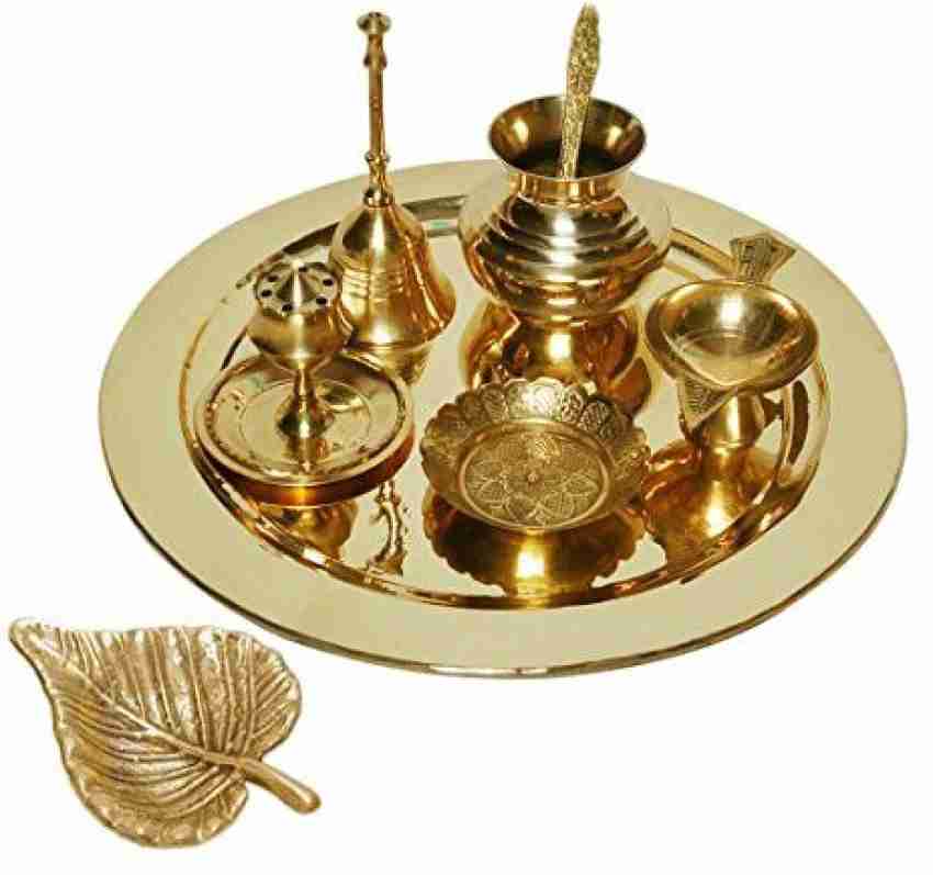 Buy AASA Traditional Brass Pooja Items for Home for Pooja Ghar Pooja  Articles for Temple, Golden, 40 Grams, Pack of 1 Online at Low Prices in  India 