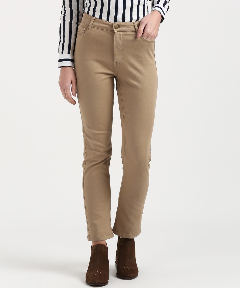 Light Brown Side Tape Trousers  ATSU  buy designer clothing online