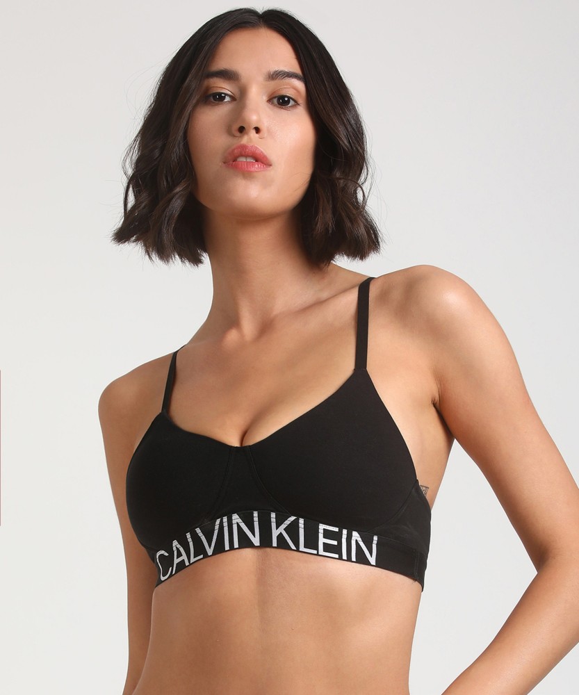 Calvin Klein 1996 Cotton Warp Check Bralette, Pink Lav, XS-XL - Bras