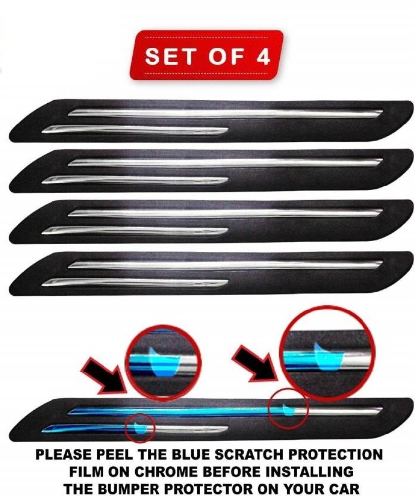 Double Chrome Rubber Car Bumper Protector Guard For All, 43% OFF
