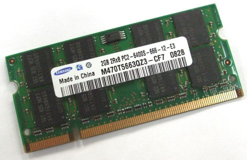 SAMSUNG 800mhz laptop RAM DDR2 2 GB (Dual Channel) Laptop (M470T5663QZ3-CF7  PC2-6400s) - SAMSUNG : Flipkart.com