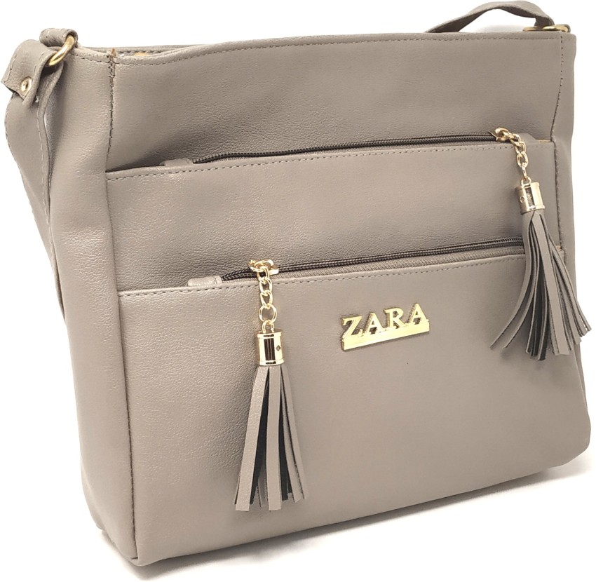 Zara Grey Sling Bag Trendy Golden - Price in India