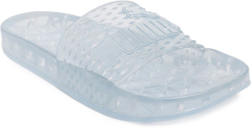 Clear puma slides store white