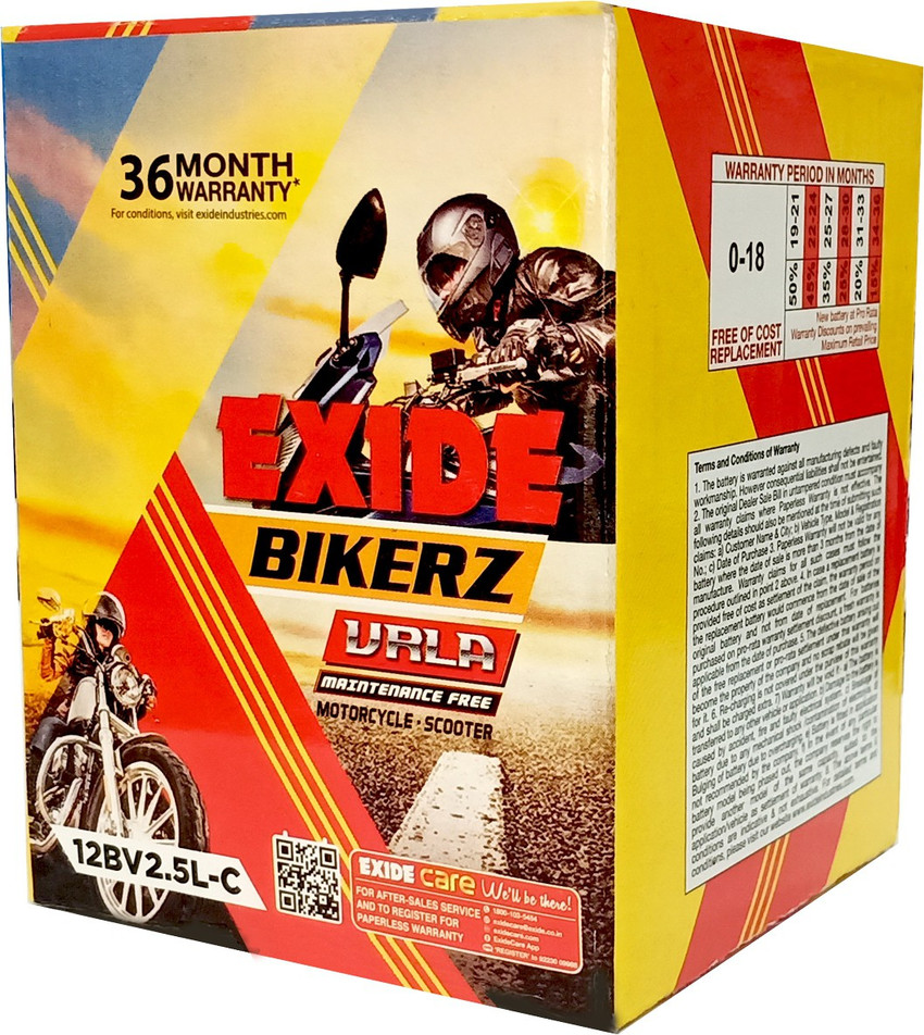 exide bikerz vrla price