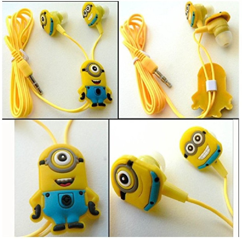 GLAMPANDA MInions Cartoon Design kids Earphones Handsfree With Mic