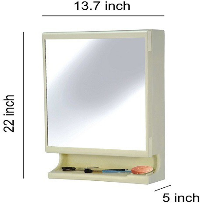 PARASNATH Strong and Heavy New Look Bathroom Cabinet with Cabinet with Mirror Plastic Wall Shelf