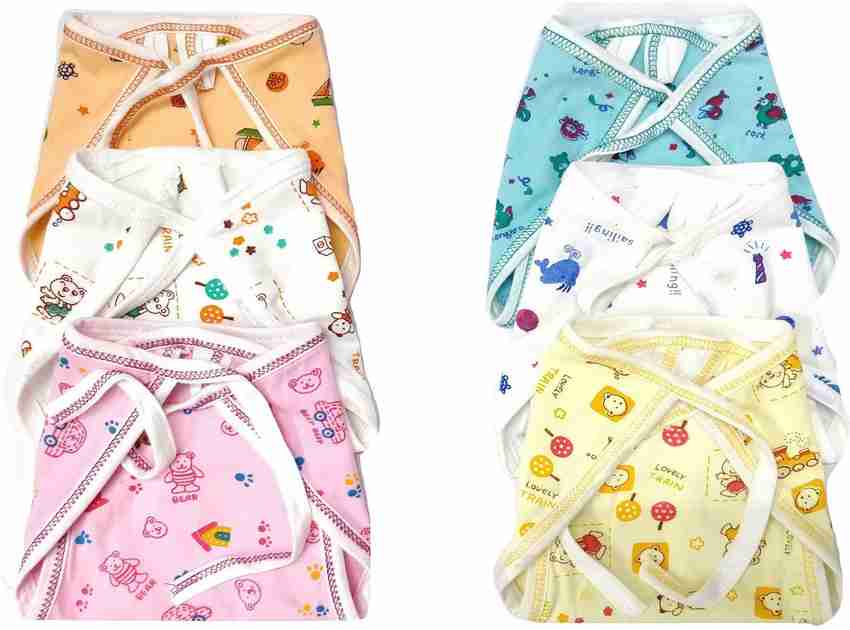 Chirsh New Born Baby Cotton Cloth Tying Knot Nappy 0 6 Months Pack Of 6
