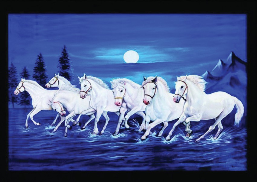 Avikalp Exclusive Awi3248 Seven running horses vastu 7 horses seven ho –  Avikalp International - 3D Wallpapers
