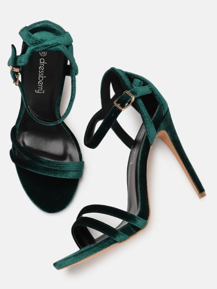 Dark green 2025 strappy heels