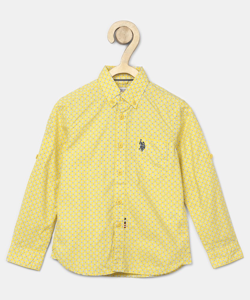 U.S. POLO ASSN. Boys Printed Casual Yellow Shirt - Buy U.S. POLO ASSN. Boys  Printed Casual Yellow Shirt Online at Best Prices in India