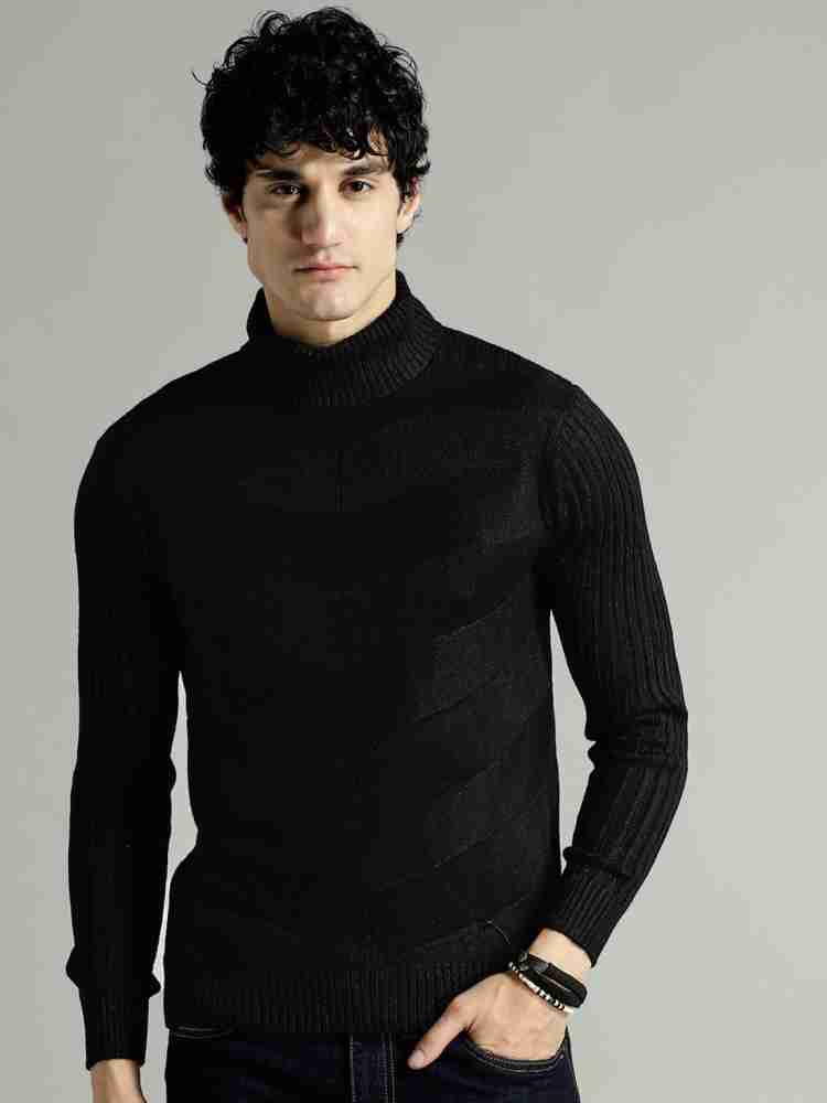 Mens black turtle hot sale neck jumper