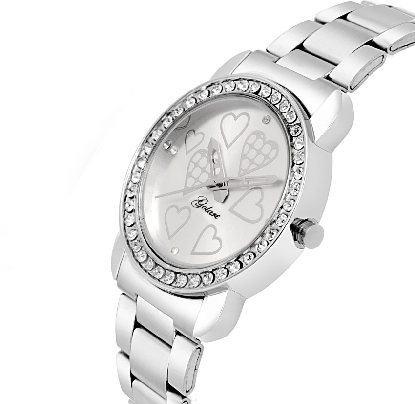 GOLART GT-W-SILVER HEART-7029 Silver Heart Dial Elegant Analog Watch - For  Women - Buy GOLART GT-W-SILVER HEART-7029 Silver Heart Dial Elegant Analog  Watch - For Women GT-7029 Online at Best Prices in