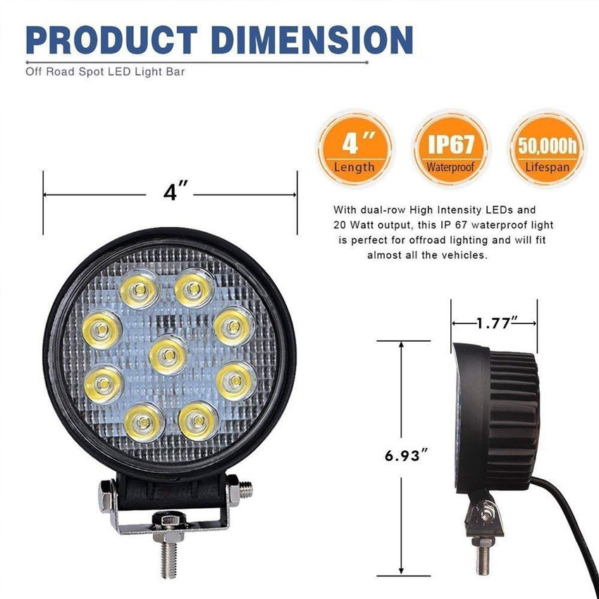 Waterproof led outlet lights for atv