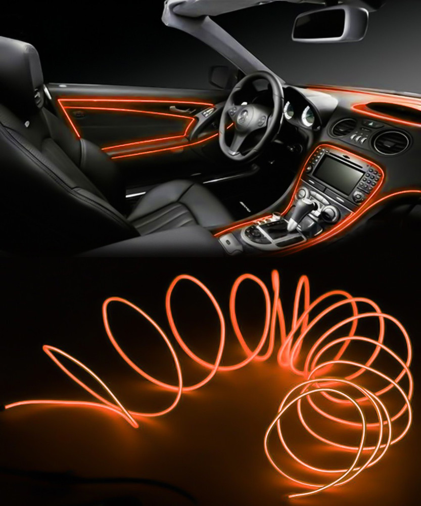 Red interior top car dome lights