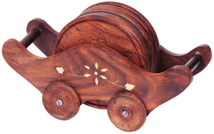 GIFT KYA DE Round Reversible Wood Coaster Set - Buy GIFT KYA DE