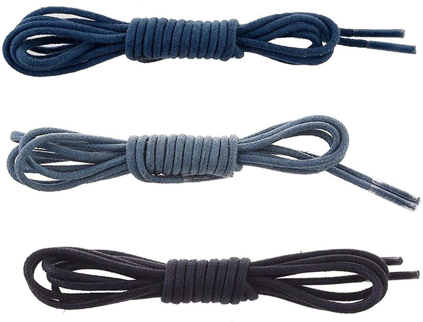 Navy blue waxed shoe laces hot sale