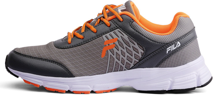 Fila grey online and orange shoes