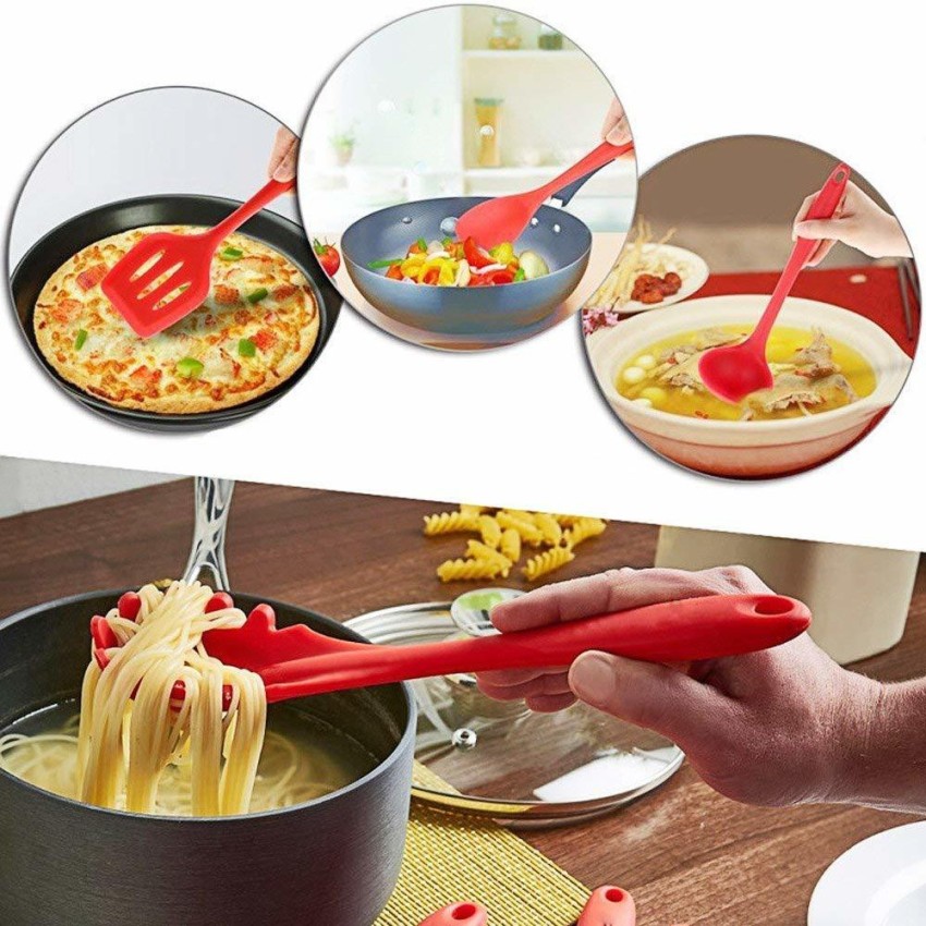 2 Pcs Silicone Spoons for Cooking Heat Resistant, Hygienic Design
