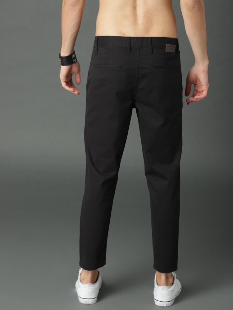 Buy Roadster Men Black Regular Fit Solid Cargos  Trousers for Men 11350612   Myntra