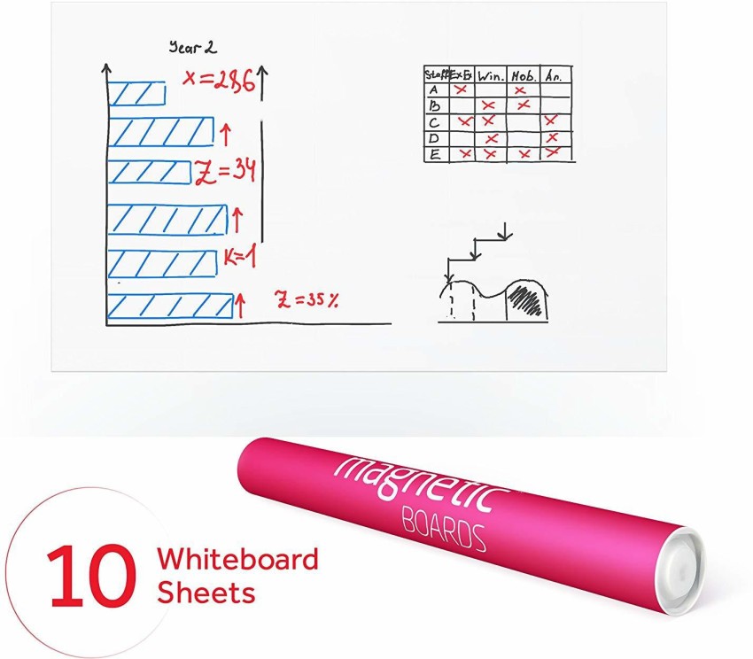 Magnetic Whiteboard Contact Paper, Self Adhesive Dry Erase Sticker for Wall  (787 x 36 Inch) : : Office Products