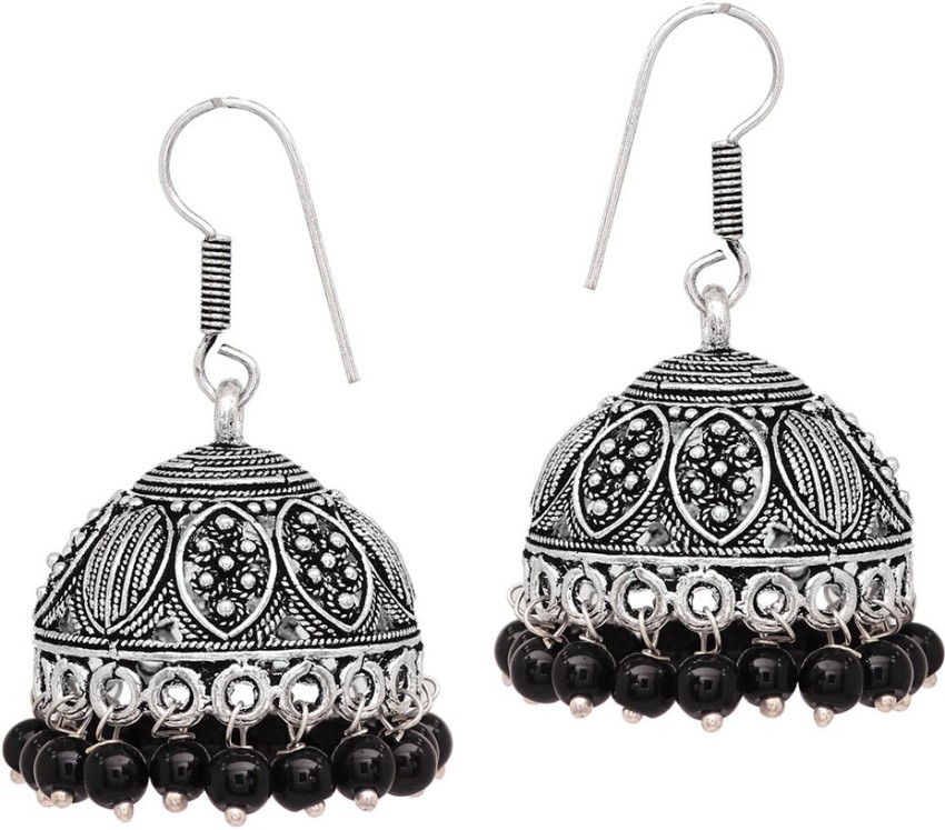 Flipkart Buy V L INTERNATIONAL Oxidized Black Beads Jhumka