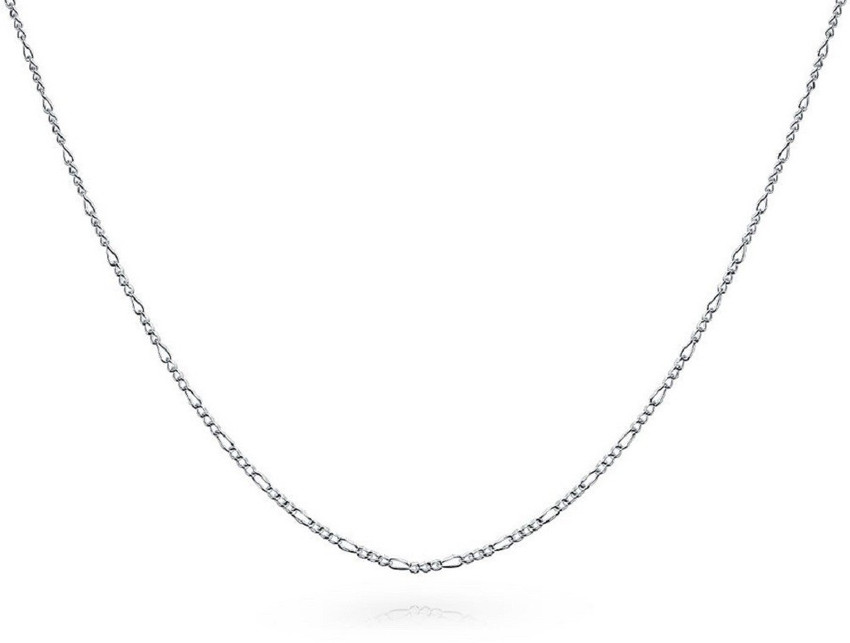 MJ 925 16 Inches Sleek Stylish Figaro Pattern Pure 92.5 Silver