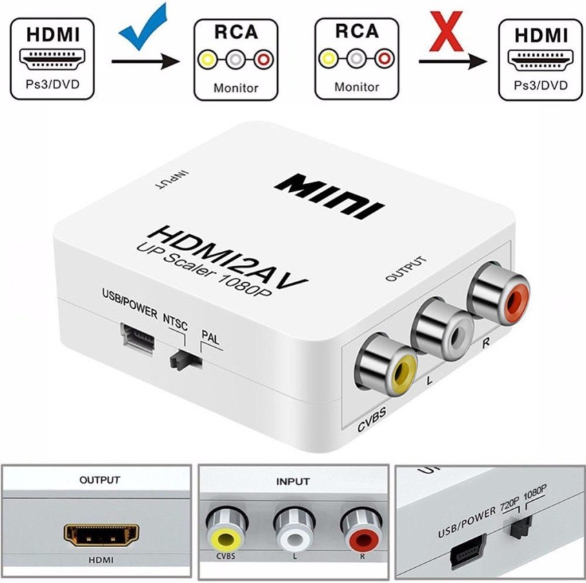 DIVYE HDMI to AV Converter / adapter Android TV Smart Box Laptop Media  Streaming Device - DIVYE 