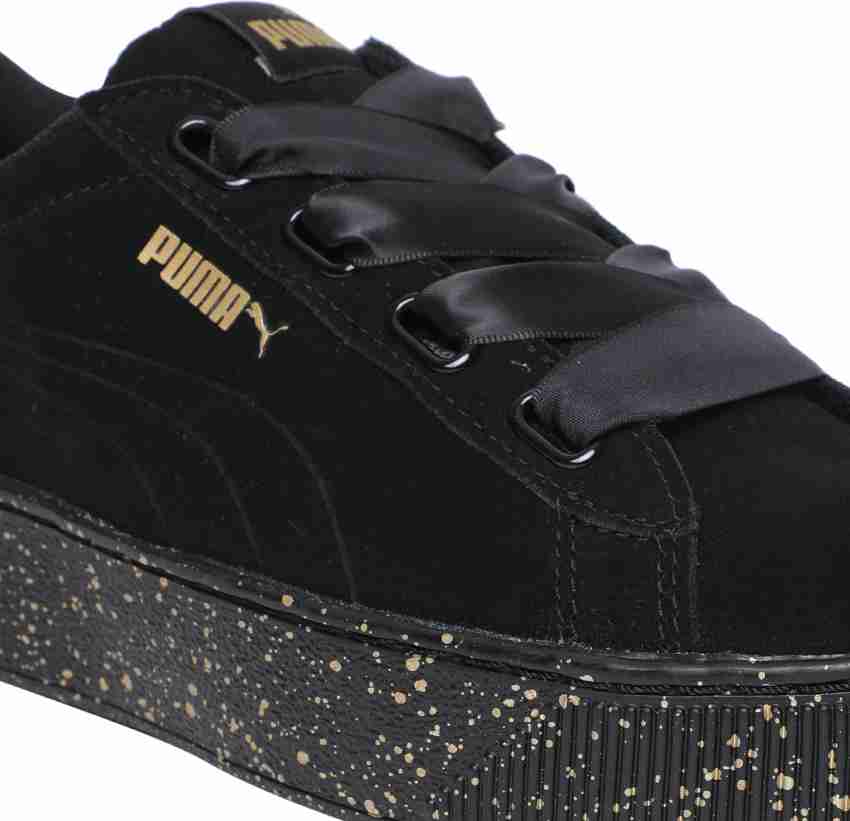 Puma vikky platform ribbon black best sale