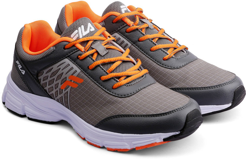 Fila grey and orange shoes hotsell