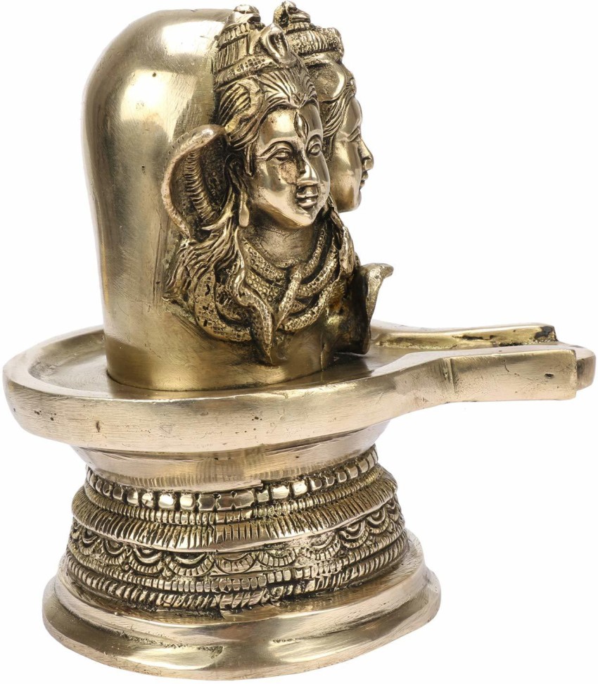 Radhna Indian Traditional Brass Lota for Puja Kalash Lota for Jalabhishek  Set of Shivling Decorative Stand (Size:- 9 x 9 x 12.5 cm) | Puja Item