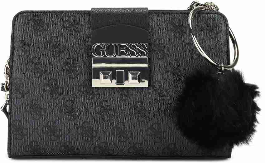 GUESS Black Grey Shoulder Bag LOGO LUXE CORONA WASH Price in India Flipkart