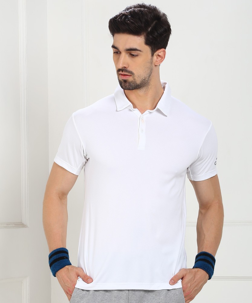 Adidas white 2025 collar shirt