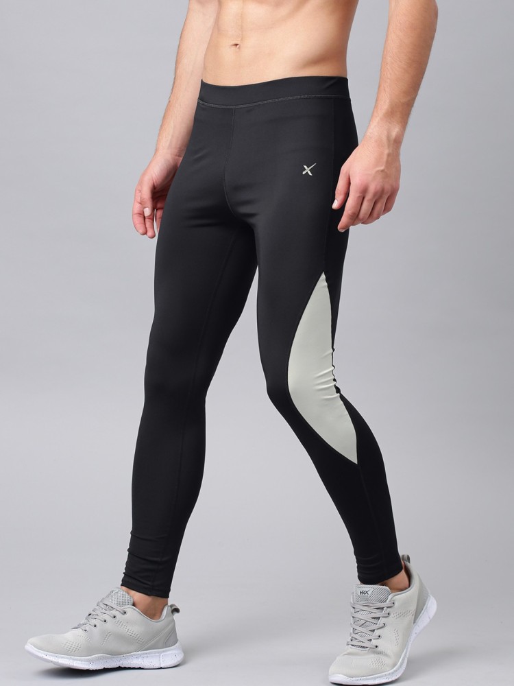 Gymx Solid Men Black Tights - Buy Gymx Solid Men Black Tights Online at  Best Prices in India