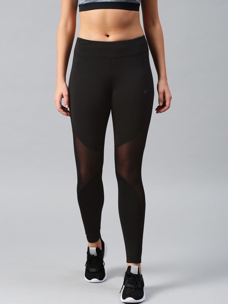 HRX by Hrithik Roshan Solid Women Black Tights - Buy HRX by