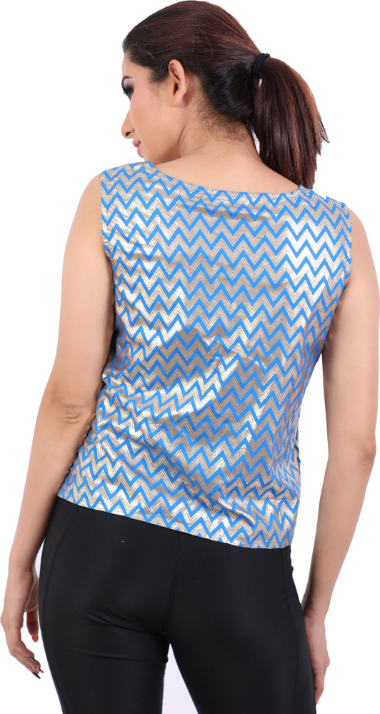ATEESA by FBB Casual No Sleeve Printed Women Blue Top Buy ATEESA