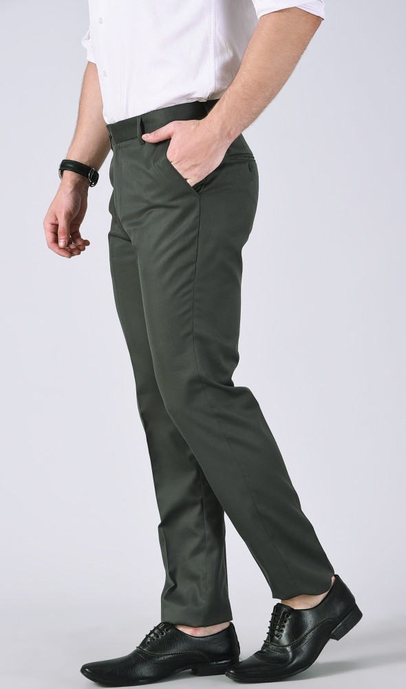 Men Dark Green Trousers  Buy Men Dark Green Trousers online in India