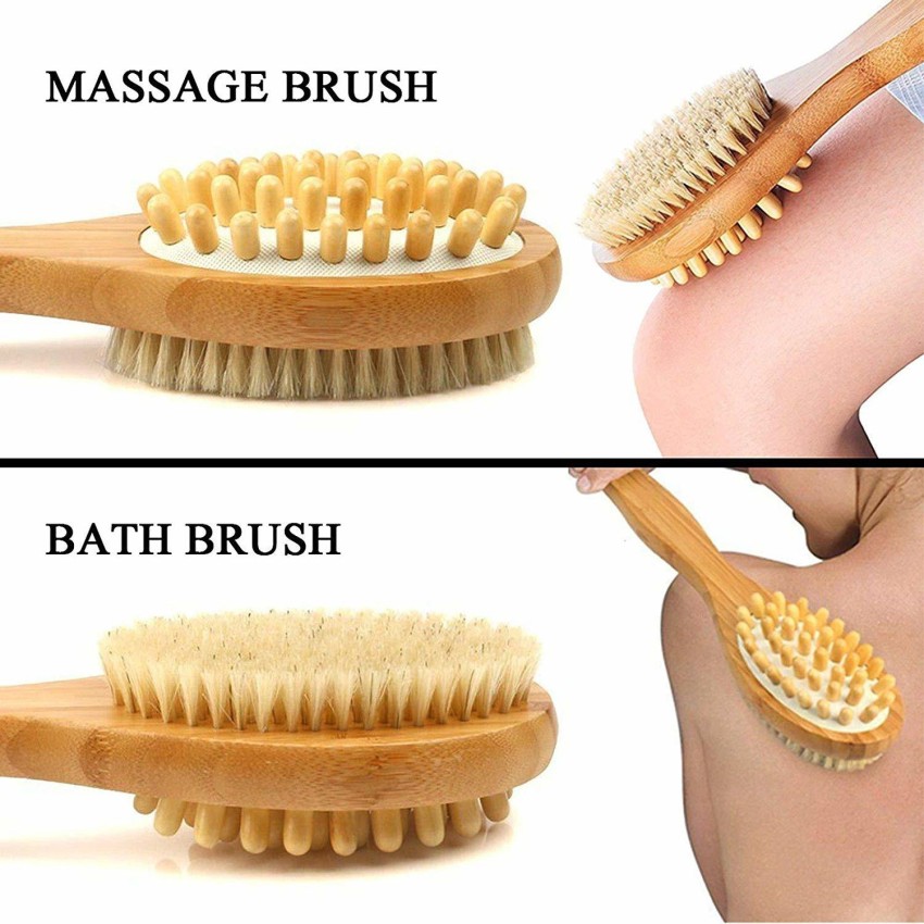 Bath & Relax Bath Body Brush Natural Bristles Long Handled Shower