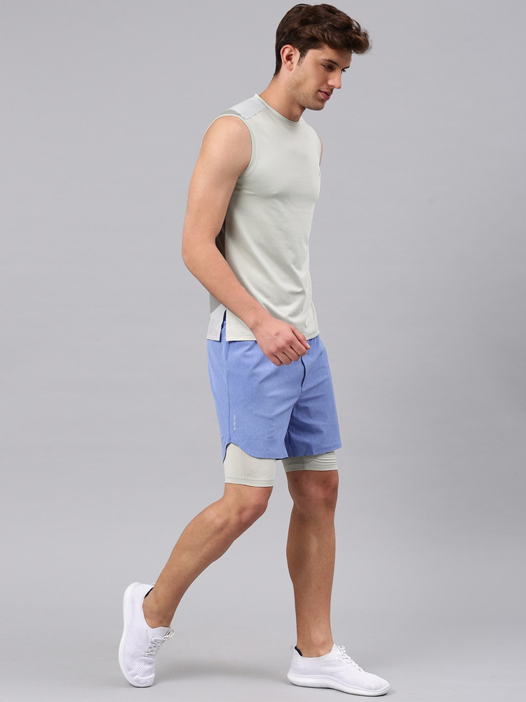 HRX by Hrithik Roshan Self Design Men Blue Running Shorts